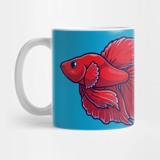 Cute Guppy Betta Fish Cartoon Vector Icon Illustration Mug